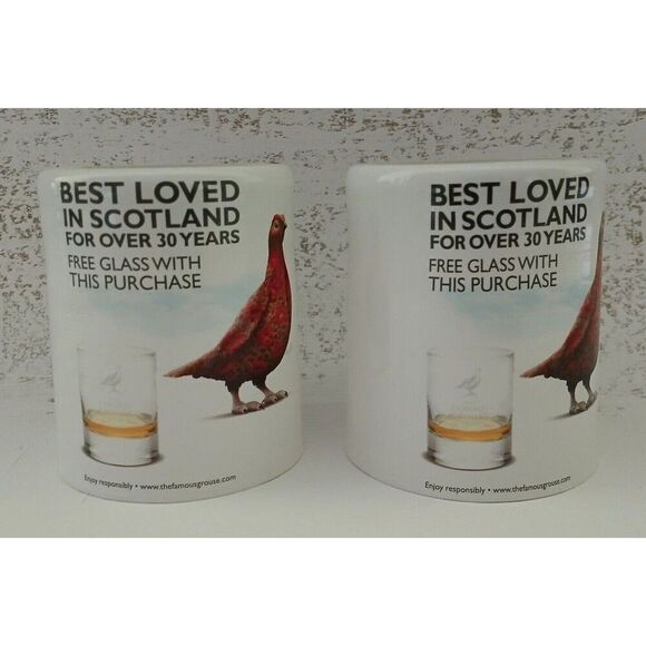 Unbranded Other - NEW Set of 2 The Famous Grouse Collectible Whiskey Glasses Etched Design 6 Oz